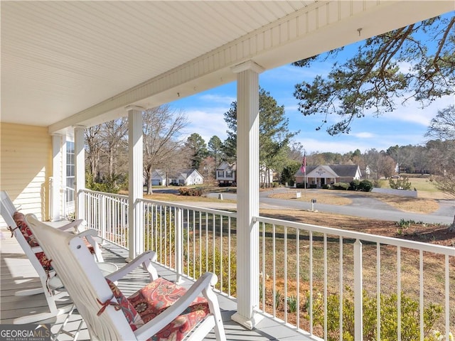 deck featuring a porch