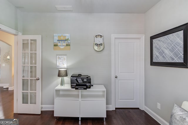 interior space with hardwood / wood-style floors