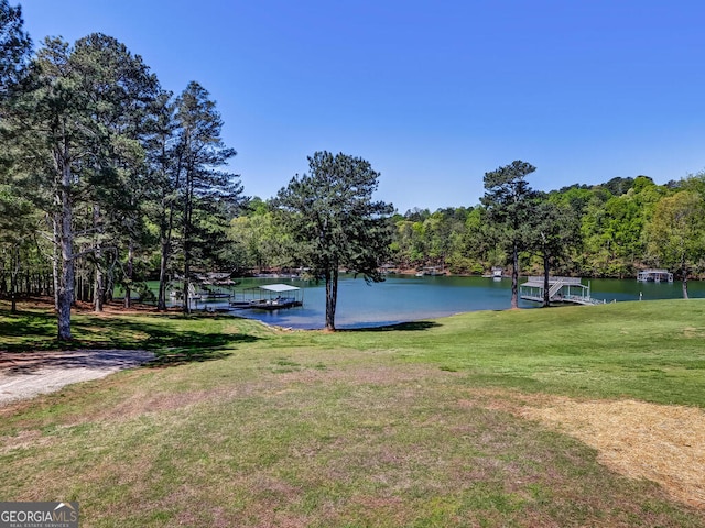 view of water feature featuring a boat dock