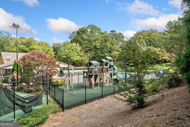 exterior space featuring a playground