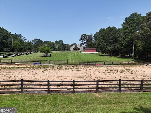 exterior space with a rural view