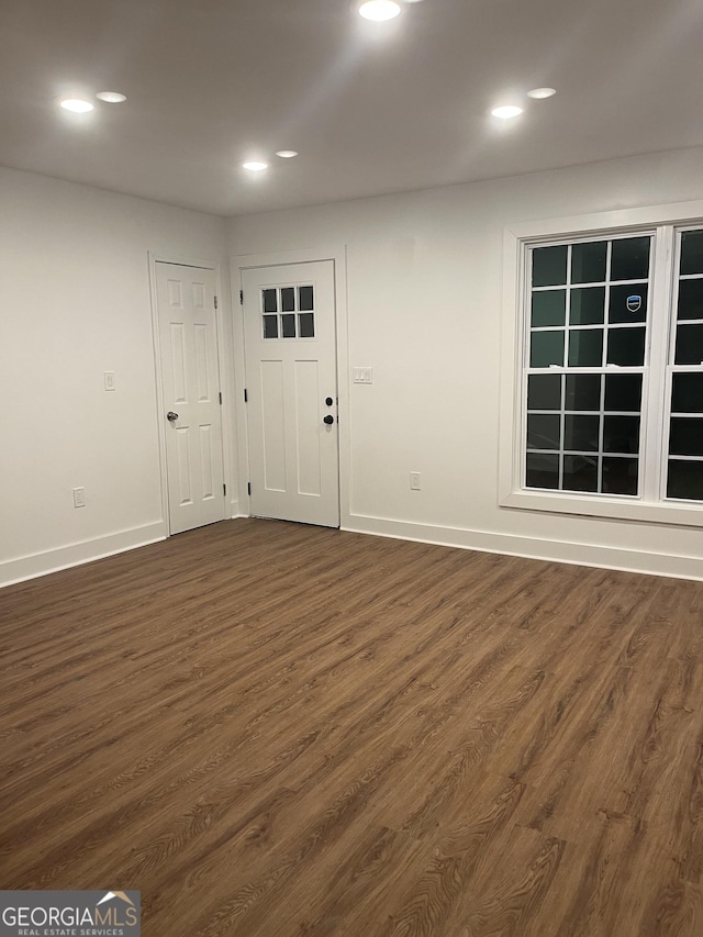 foyer featuring dark hardwood / wood-style flooring