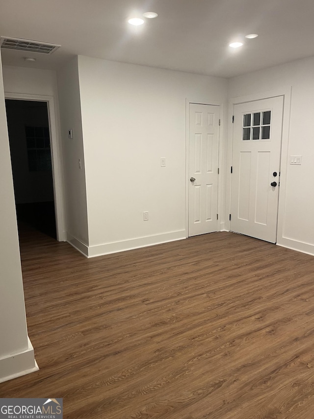 foyer featuring dark hardwood / wood-style flooring