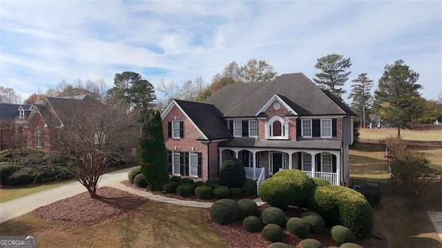 colonial house with a porch