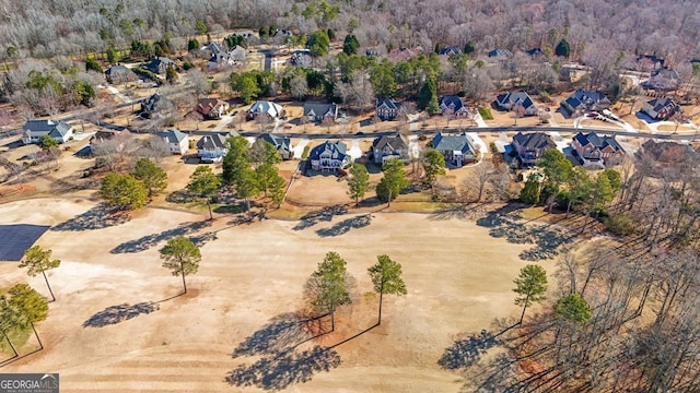 aerial view with a residential view