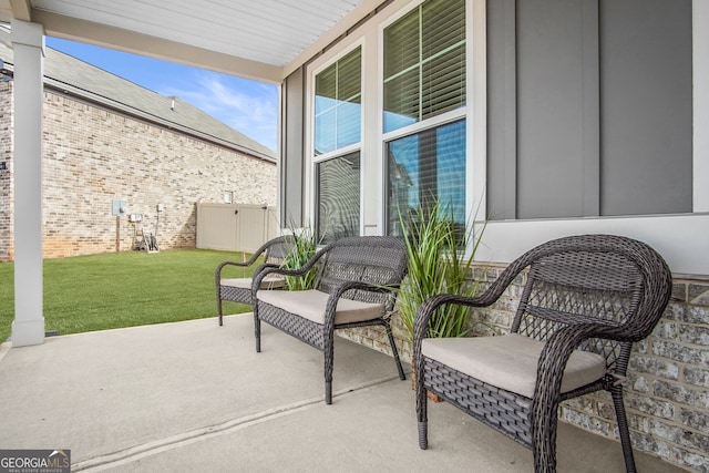 view of patio with a porch