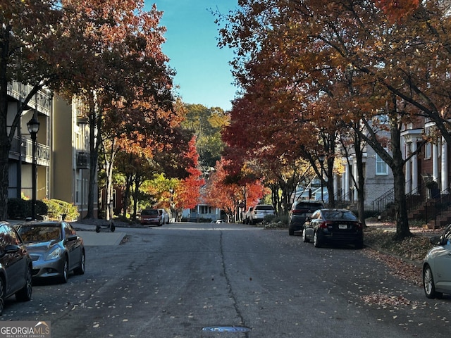 view of street with a residential view