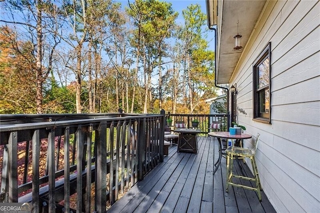 view of wooden deck