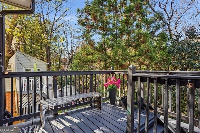 view of wooden deck