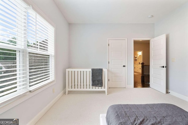 bedroom with carpet