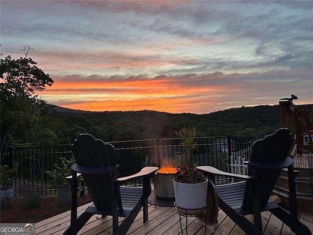 view of deck at dusk