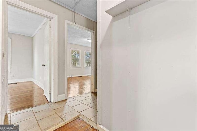 corridor featuring light hardwood / wood-style flooring