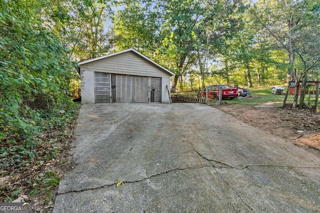 view of garage