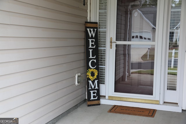 view of doorway to property