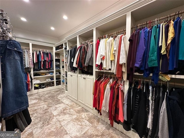 view of walk in closet