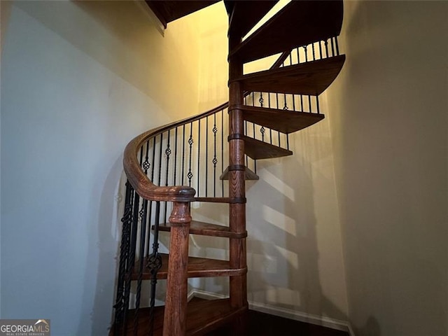 25 Fireside Ct NW, Cartersville, GA 30120 - stairs with baseboards and wood finished floors