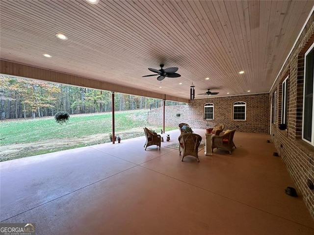 view of patio / terrace with ceiling fan