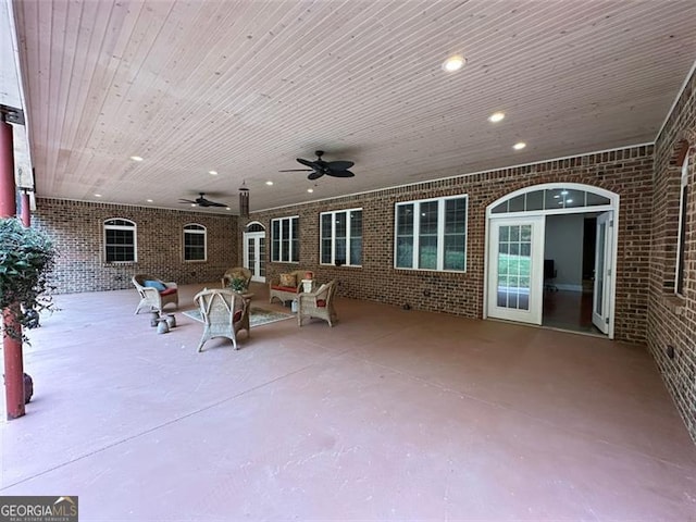 25 Fireside Ct NW, Cartersville, GA 30120 - view of patio featuring ceiling fan and an outdoor hangout area