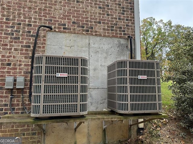 exterior details with central air condition unit