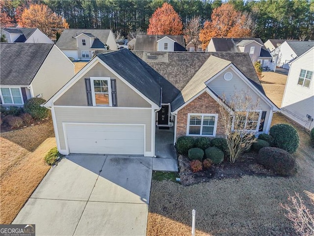 view of front property with a garage