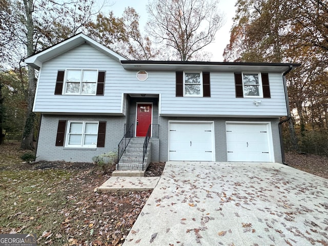 bi-level home with a garage