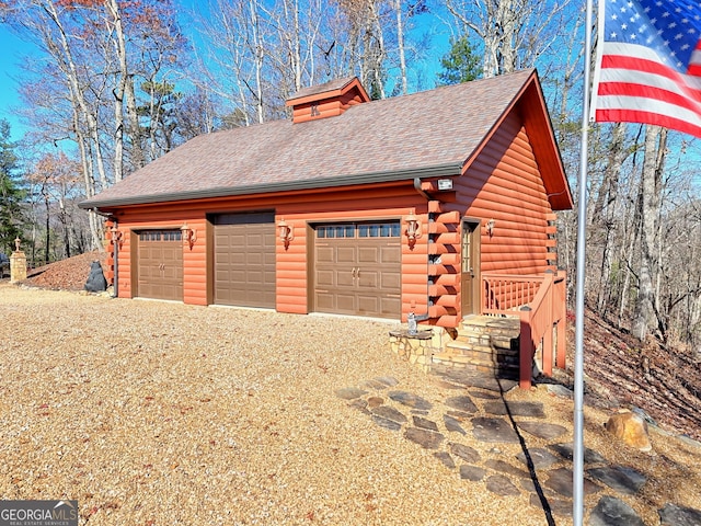 view of garage