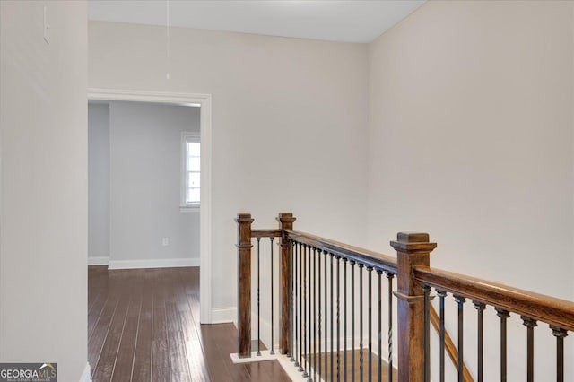 hall featuring dark hardwood / wood-style flooring