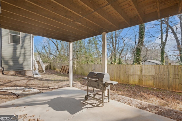 view of patio / terrace featuring grilling area