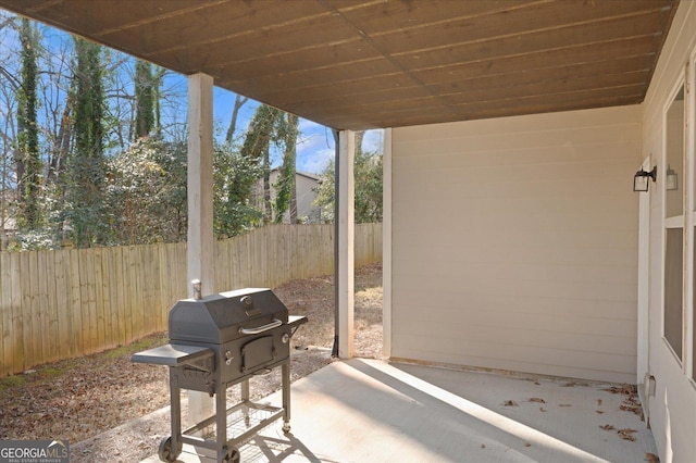 view of patio / terrace featuring grilling area