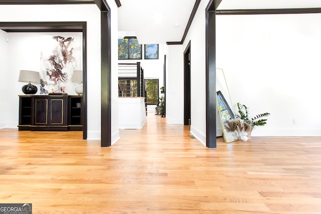 hall featuring light hardwood / wood-style flooring