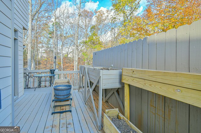 view of wooden deck