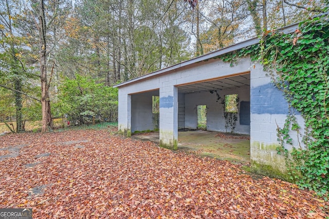 view of garage