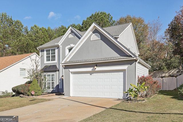 front facade with a front yard