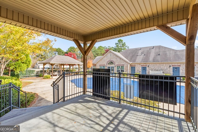 view of patio with a gazebo