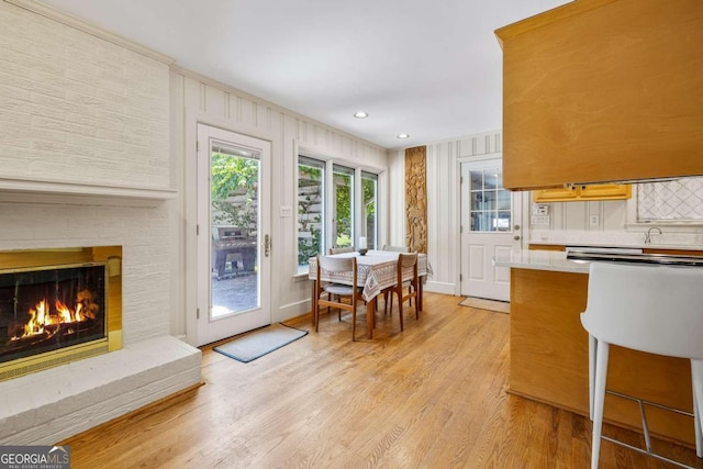 kitchen featuring light hardwood / wood-style floors