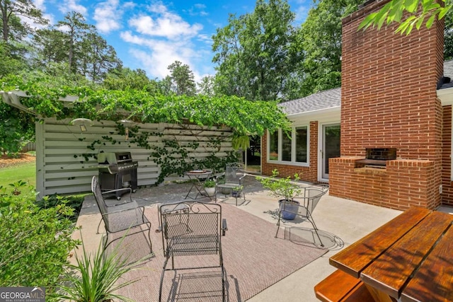 view of patio featuring area for grilling