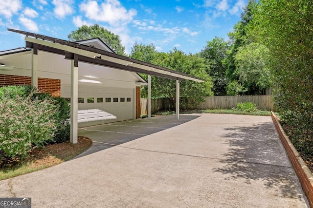 view of patio / terrace with a carport