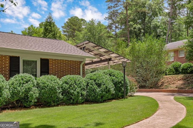 view of property exterior featuring a yard