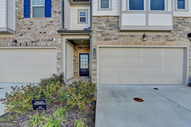 entrance to property with a garage