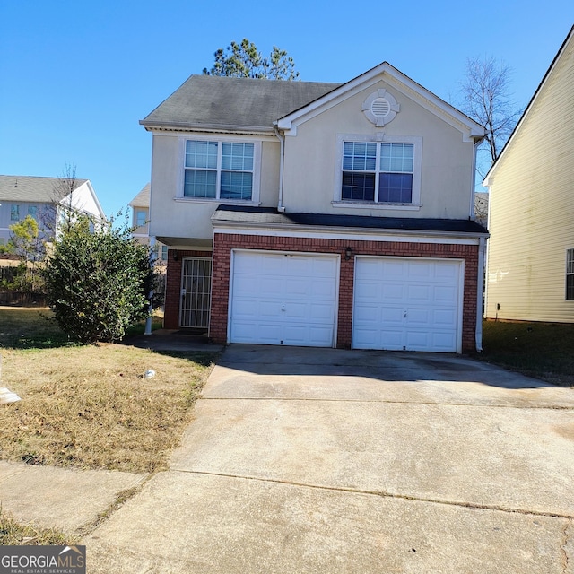 front facade with a garage