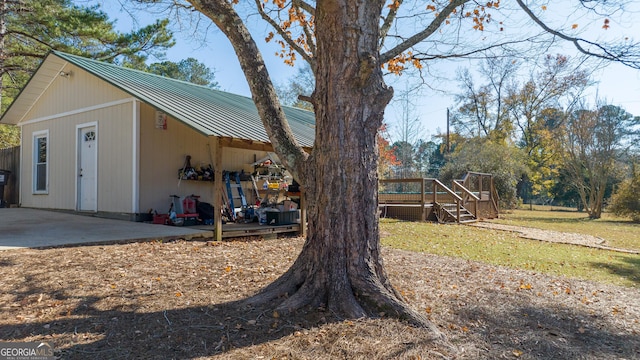 view of yard with a deck