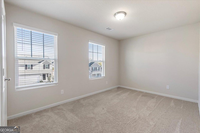 empty room with carpet floors and a wealth of natural light