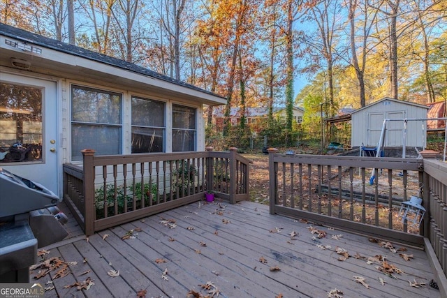 deck with a storage unit