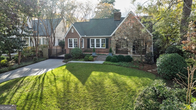 view of front of property with a front yard