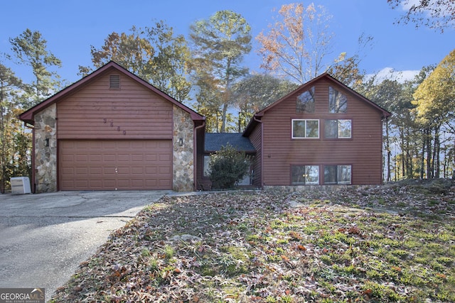 view of property exterior featuring a garage