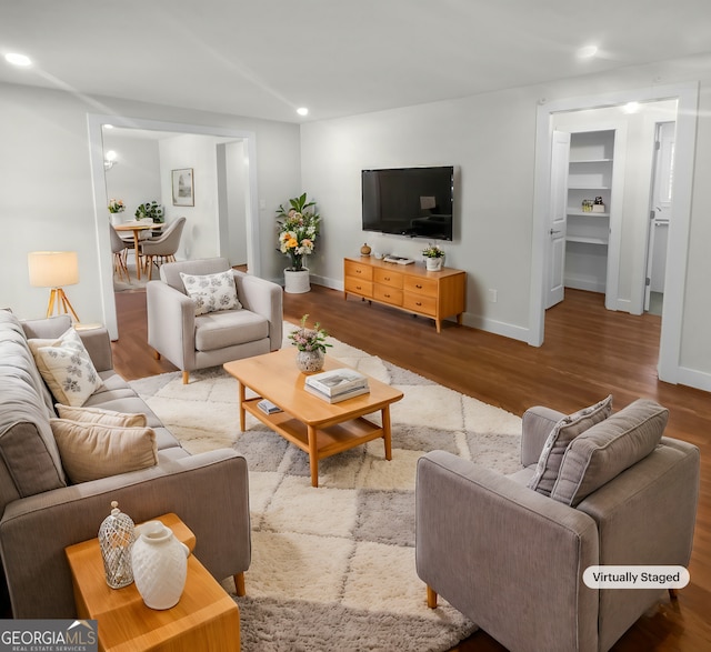 living room featuring hardwood / wood-style floors