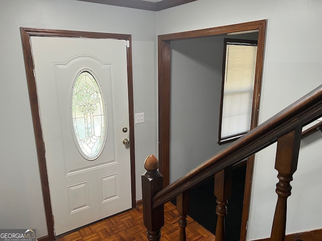 foyer entrance featuring stairway