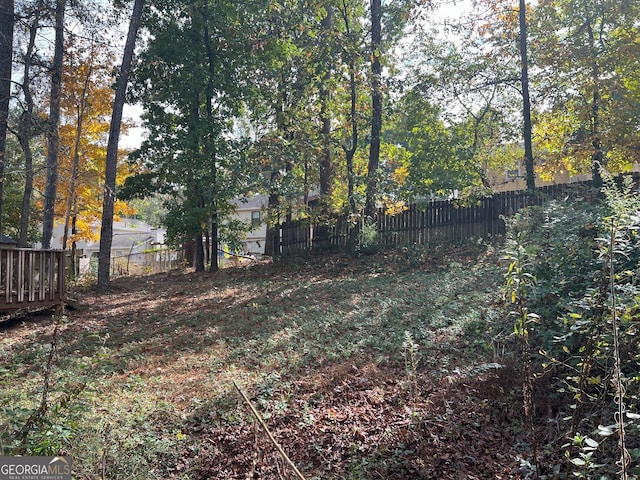 view of yard featuring fence