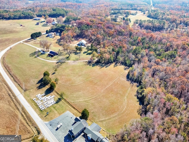 aerial view featuring a rural view