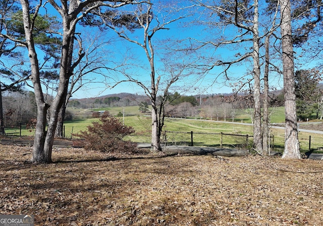 view of yard with a rural view